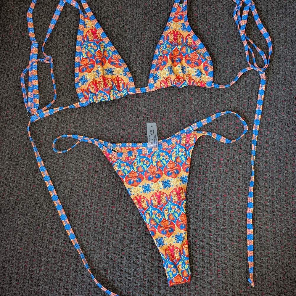 Colorful Cheeky Triangle Bikini